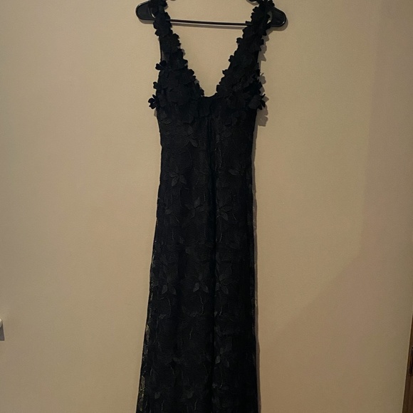 Gamba Paris Black Lace Floral Dress - Picture 6 of 8